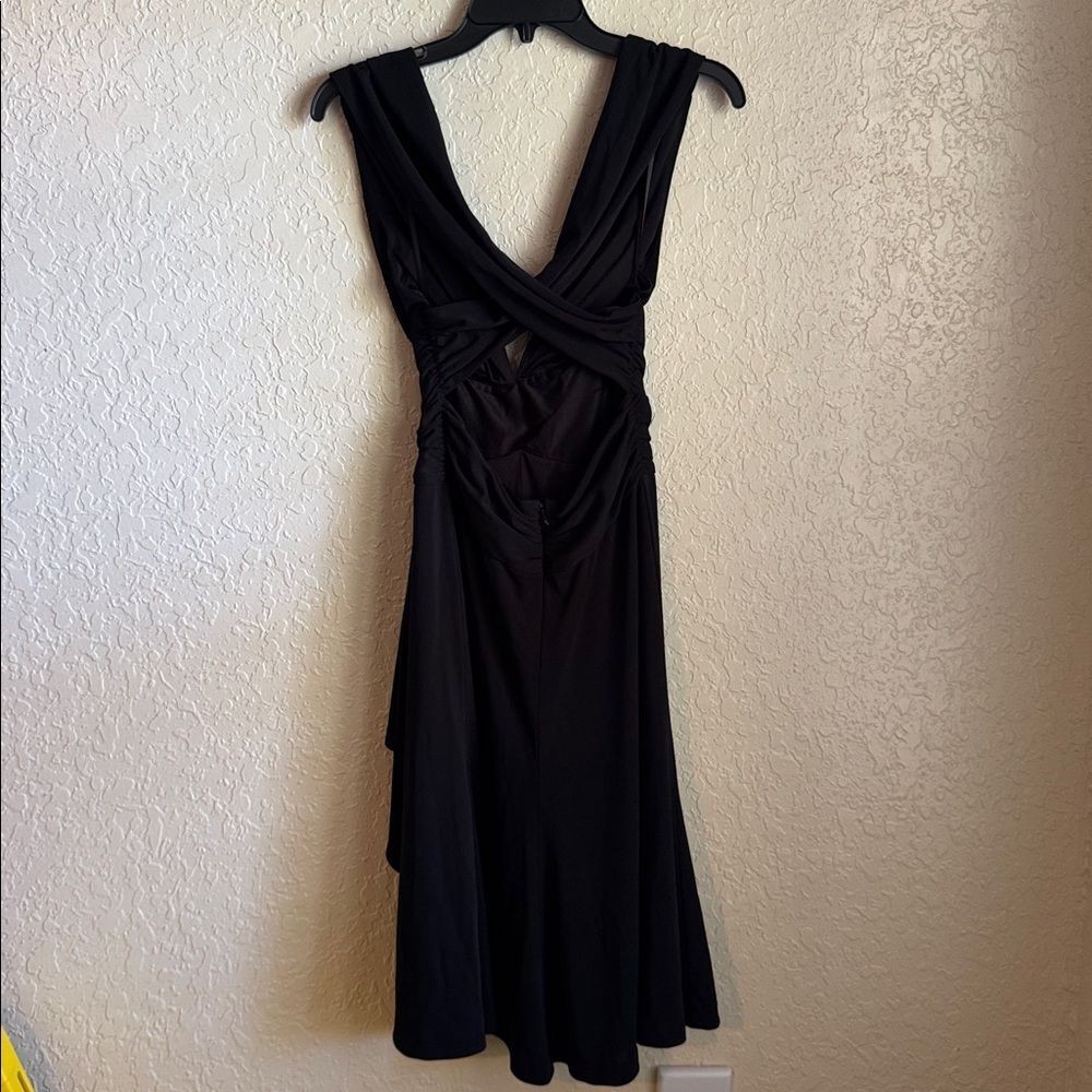 White House Black Market Black Sleeveless Dress Open Back Crisscross Size 2 - Picture 4 of 8